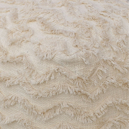 Chorio Pouf, Cotton, Natural White, Hm Stitching, Flat Weave