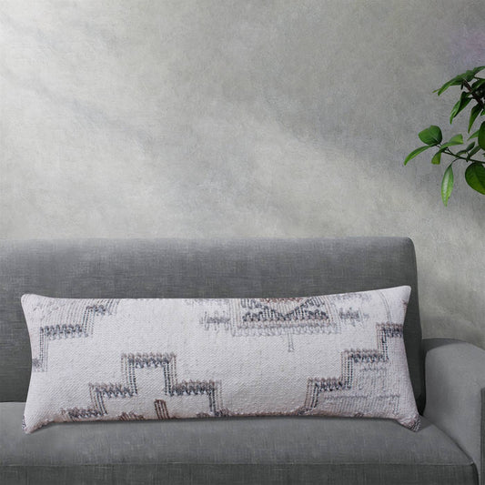 Climax Lumber Cushion-II, 36x91 cm, Natural White, Taupe, Grey, PET, Punja Kelim, Punja, Flat Weave