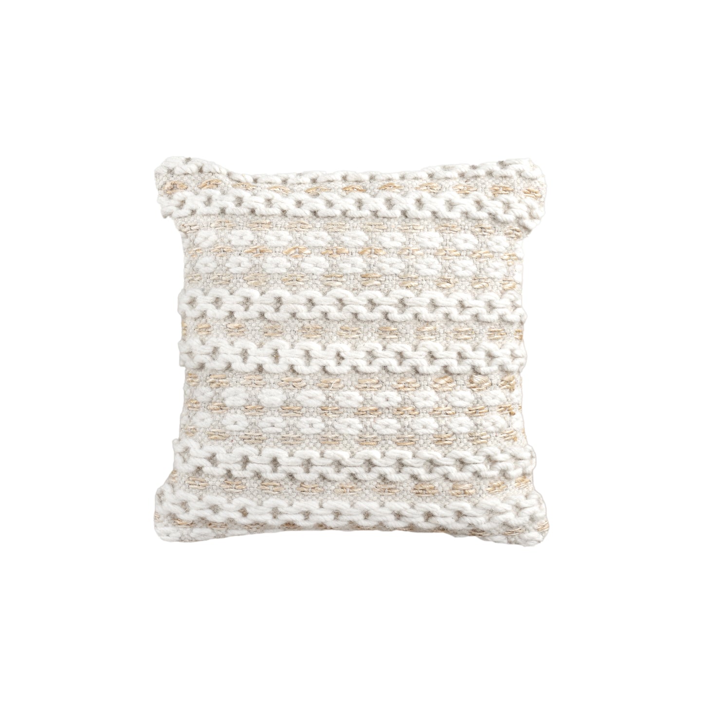 COHEN CUSHION - JUTE/WOOL - IVORY - HANDWOVEN