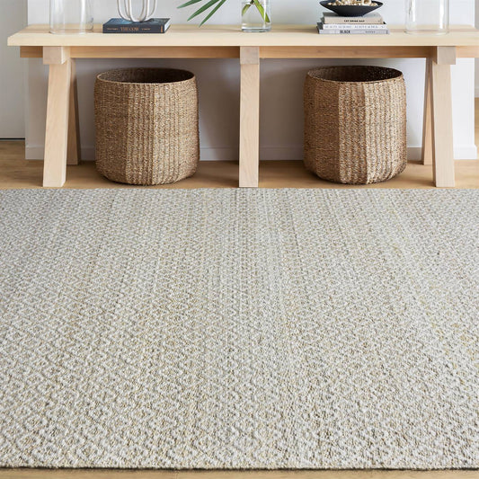 Area Rug, Bedroom Rug, Living Room Rug, Living Area Rug, Indian Rug, Office Carpet, Office Rug, Shop Rug Online, Natural White, Jute, Wool , Hand Woven , Pitloom, Flat Weave, Diamond