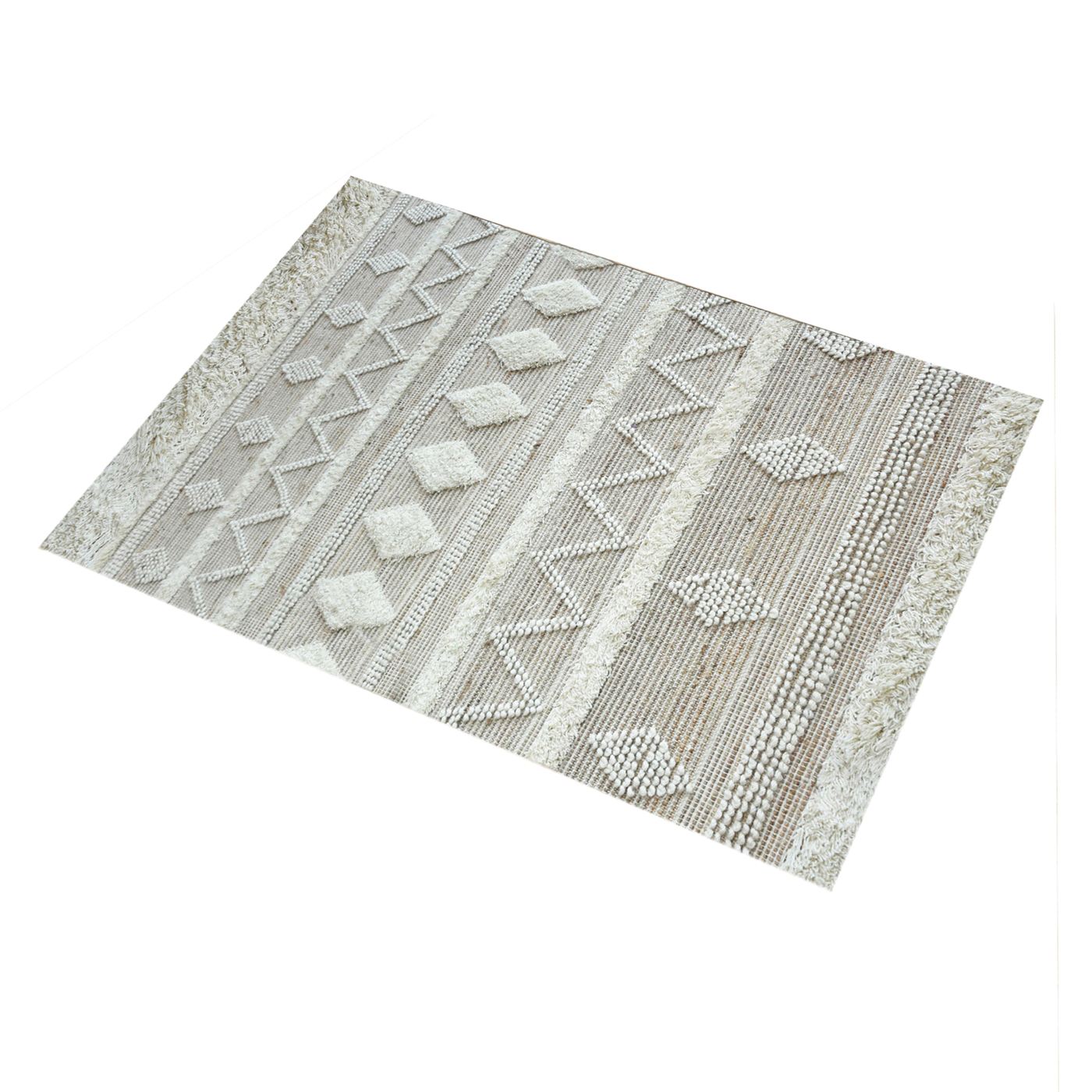 Area Rug, Bedroom Rug, Living Room Rug, Living Area Rug, Indian Rug, Office Carpet, Office Rug, Shop Rug Online, Hemp, Wool, Natural, Pitloom, Cut And Loop, Geometrical