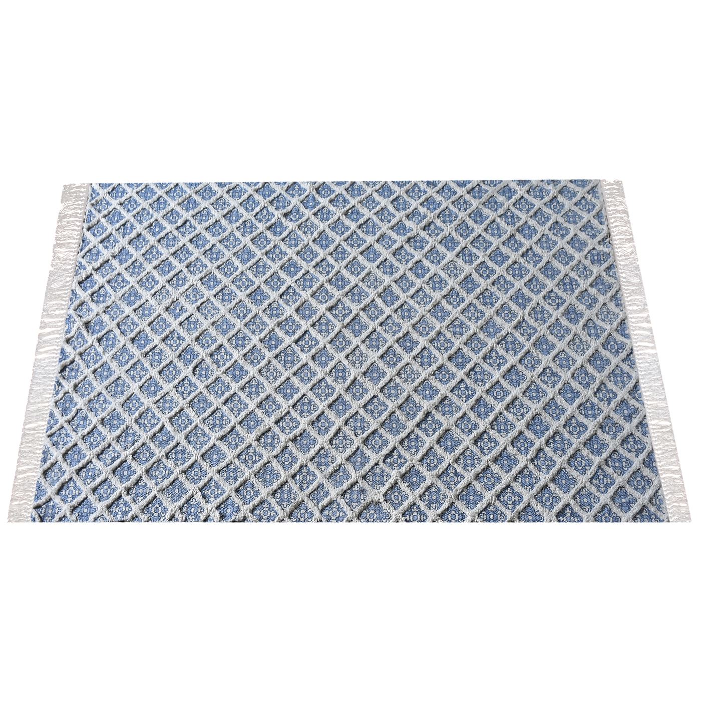 Area Rug, Bedroom Rug, Living Room Rug, Living Area Rug, Indian Rug, Office Carpet, Office Rug, Shop Rug Online, Cotton, Natural, Blue, Pitloom, All Cut, printed 