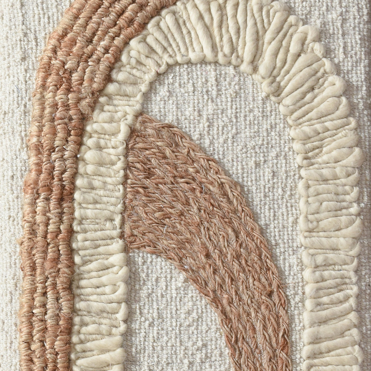 CORTES-II AND CONORA-II WALL ART- IVORY/NATURAL - HANDMADE - WOOL/JUTE & MDF