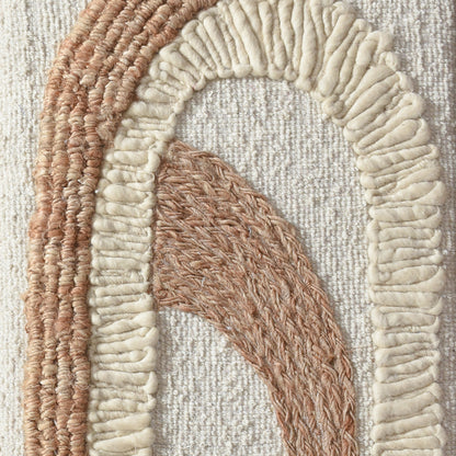 CORTES-II AND CONORA-II WALL ART- IVORY/NATURAL - HANDMADE - WOOL/JUTE & MDF