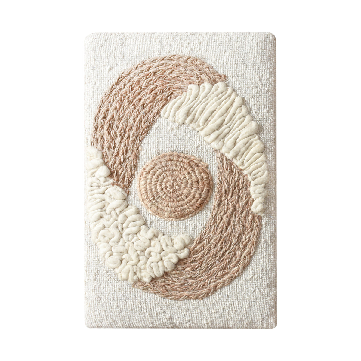CORTES-II AND CONORA-II WALL ART- IVORY/NATURAL - HANDMADE - WOOL/JUTE & MDF