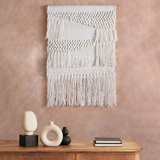 COSTESTI WALL HANGING - IVORY - HANDWOVEN - WOOL
