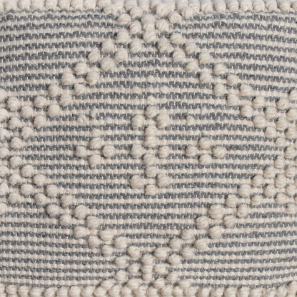 Cottian Pillow, Wool, Natural White, Grey, Pitloom, All Loop