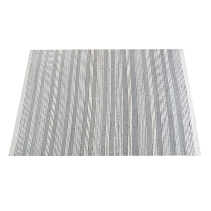 Area Rug, Bedroom Rug, Living Room Rug, Living Area Rug, Indian Rug, Office Carpet, Office Rug, Shop Rug Online, Hemp, Wool, Grey, Natural White, Pitloom, Flat Weave, Stripes