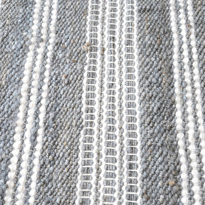 Area Rug, Bedroom Rug, Living Room Rug, Living Area Rug, Indian Rug, Office Carpet, Office Rug, Shop Rug Online, Hemp, Wool, Grey, Natural White, Pitloom, Flat Weave, Stripes