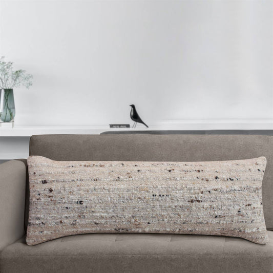 Crane Lumber Cushion, 36x91 cm, Beige, Wool, Punja Kelim, Punja, Flat Weave