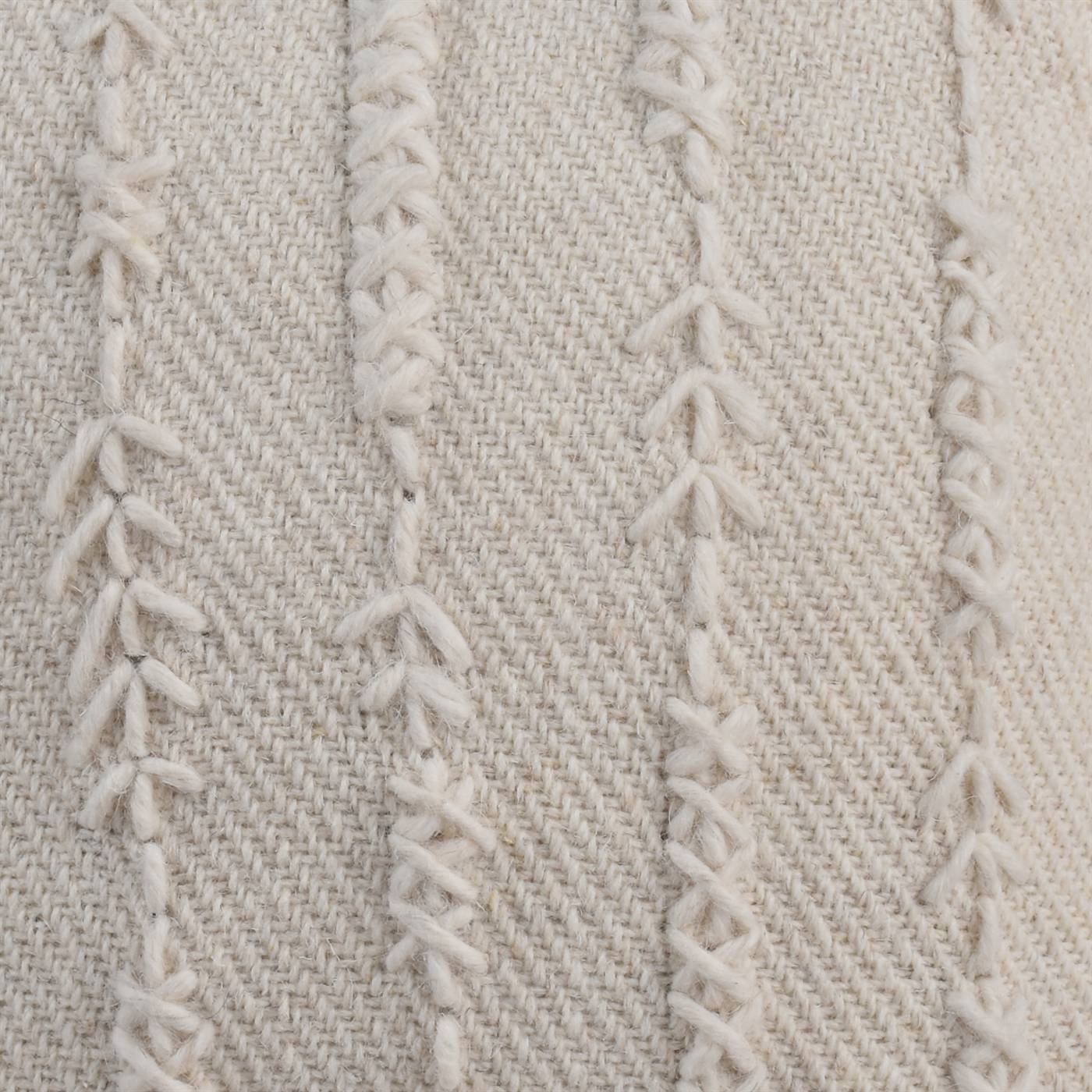 Croslin Cushion, 45x45 cm, Natural White, Wool, Hand Made, Hm Stitching, Flat Weave
