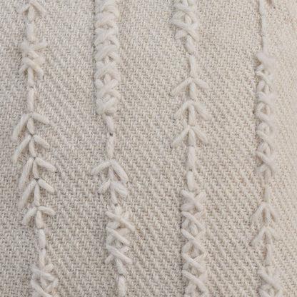 Croslin Cushion, 45x45 cm, Natural White, Wool, Hand Made, Hm Stitching, Flat Weave