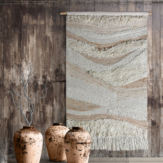 CROSSWALL WALL HANGING - WOOL/JUTE - IVORY/NATURAL