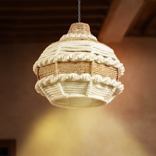 CULROSS LAMP - IVORY/NATURAL - HAND MADE - NZ WOOL/JUTE