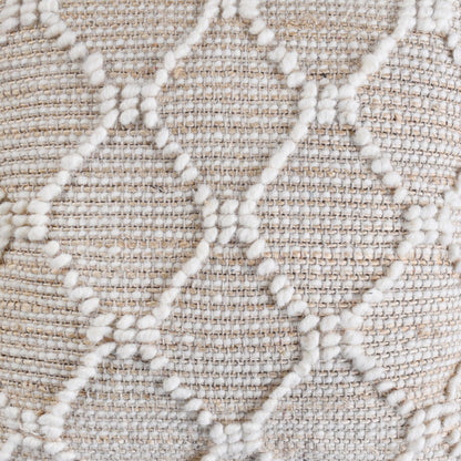CALLIZTO CUSHION - JUTE/WOOL - NATURAL/IVORY - HANDWOVEN
