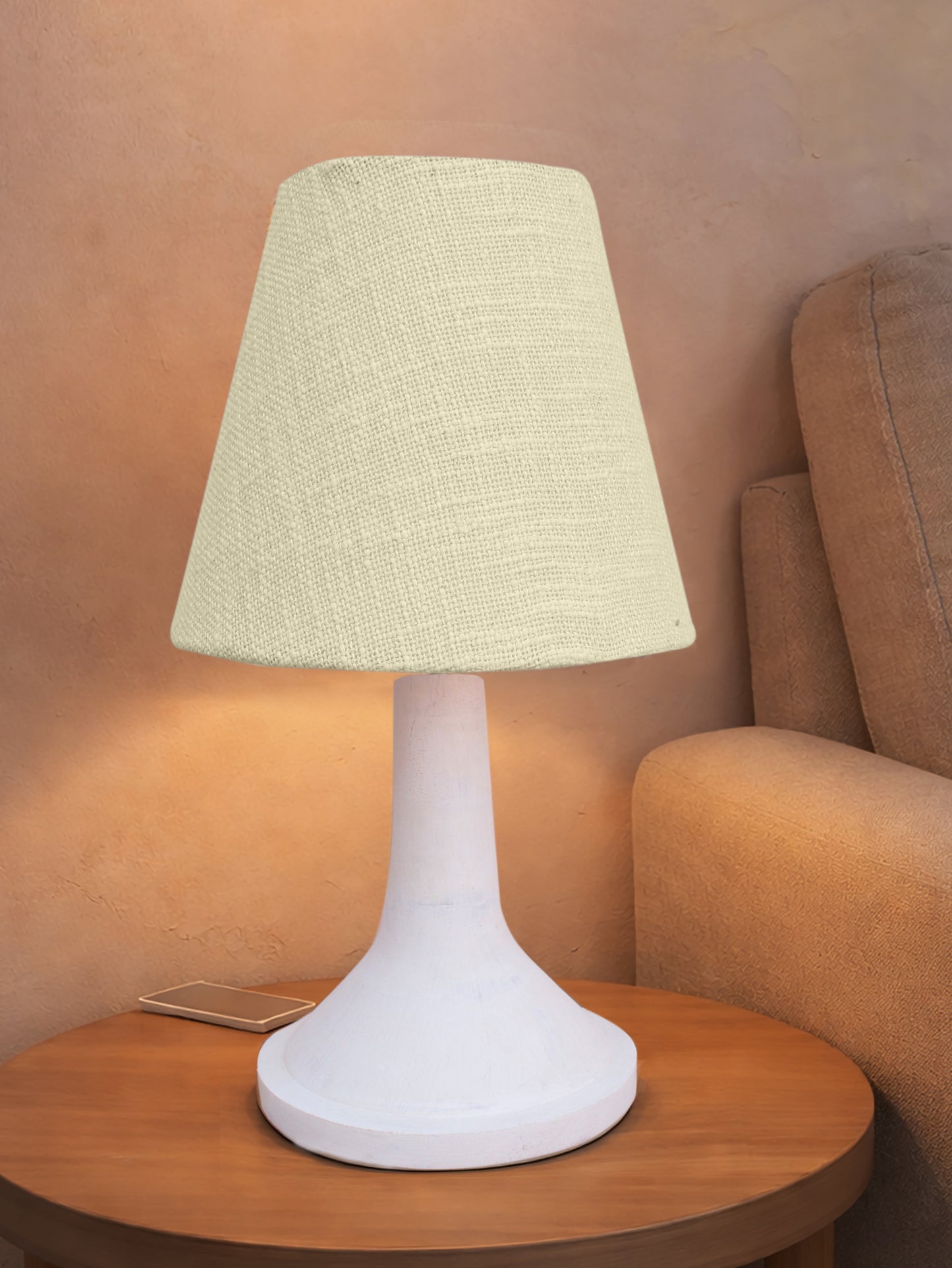 CARPATH TABLE LAMP - IVORY - HAND MADE - COTTON