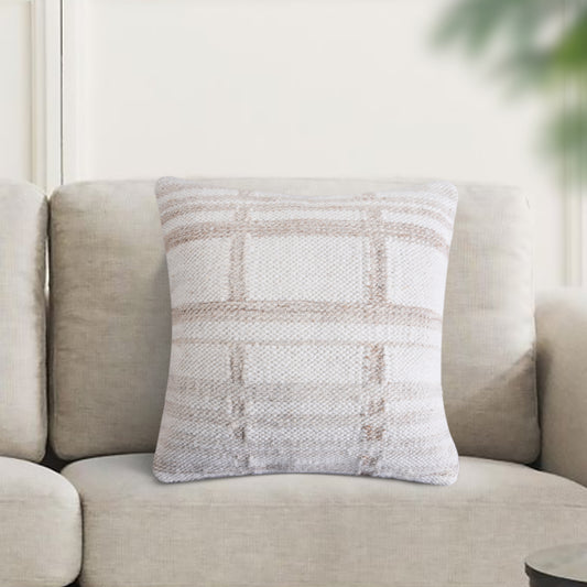 CHAMBERLAIN CUSHION - WOOL - IVORY - HANDWOVEN