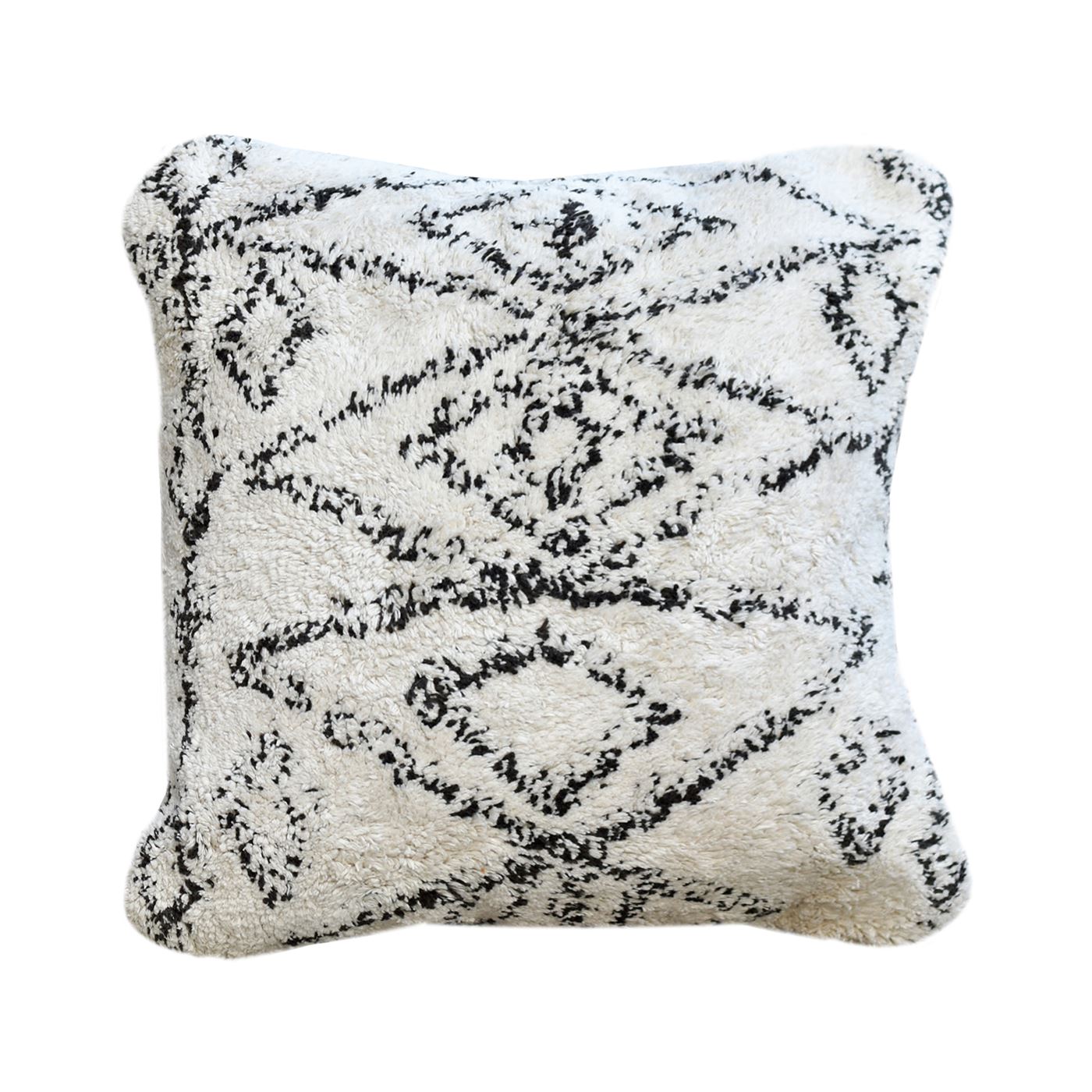 Dacre Pillow, Cotton, Natural White, Charcoal, Bm Fn, All Cut