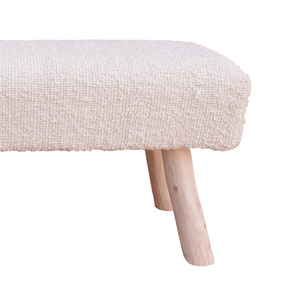 Darya Bench, 80x30x40 cm, Natural White, Wool, Hand Woven, Handwoven, All Loop