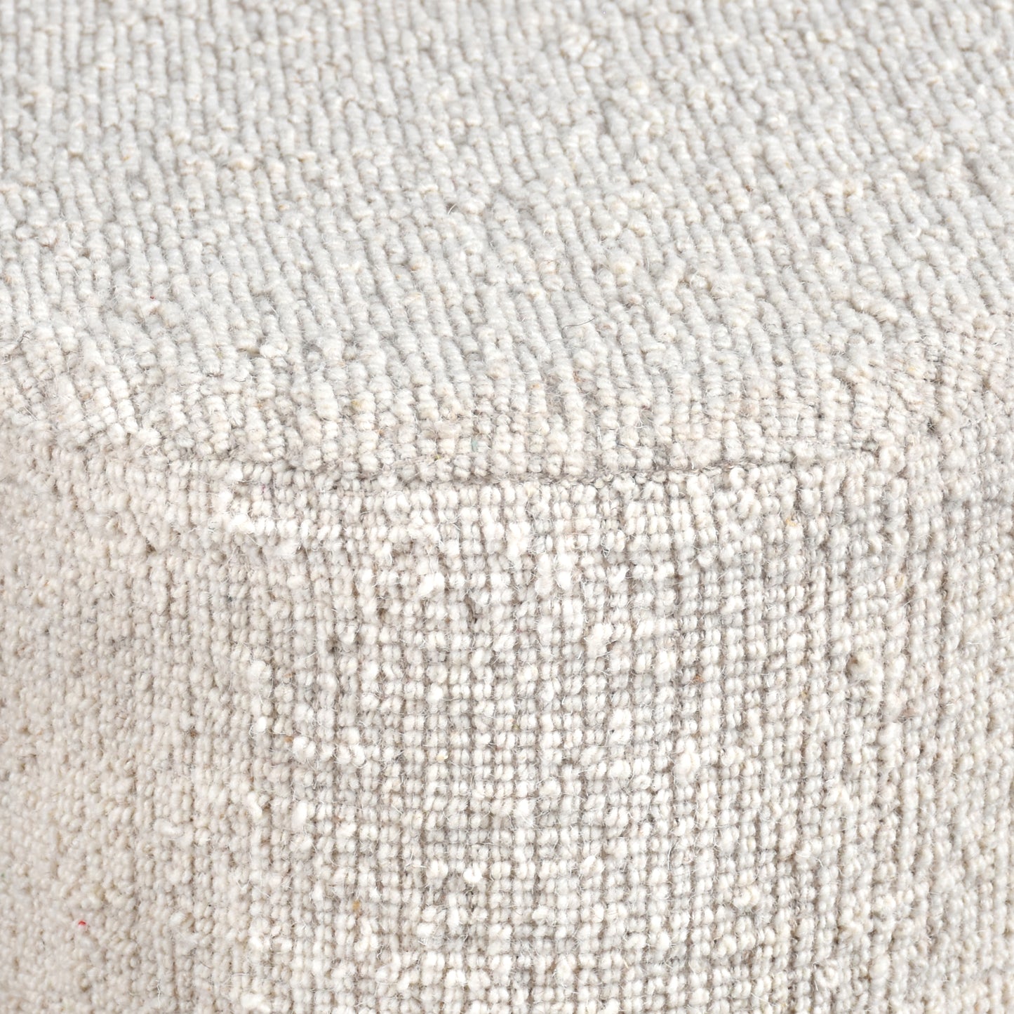 DARYA ROUND STOOL - WOOL - HANDWOVEN - IVORY