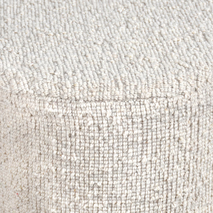 DARYA ROUND STOOL - WOOL - HANDWOVEN - IVORY