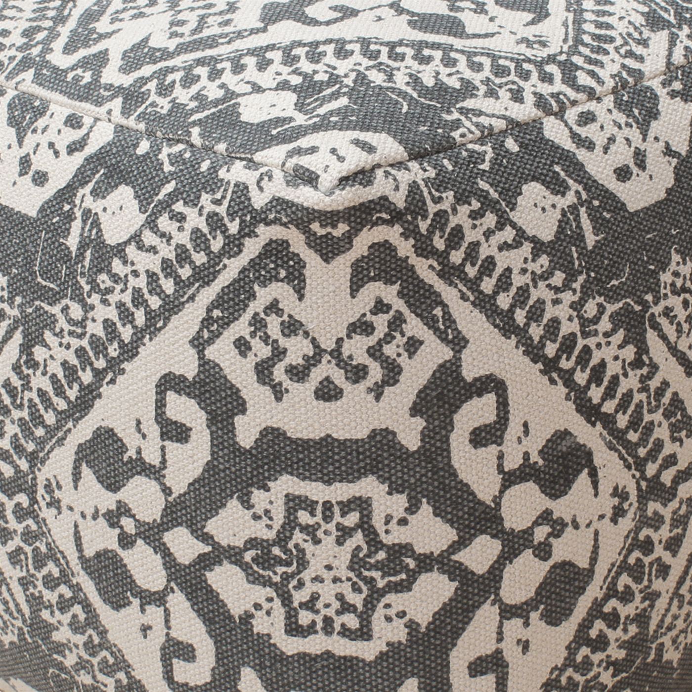 Datong Pouf, Cotton, Grey, Pitloom, Flat Weave