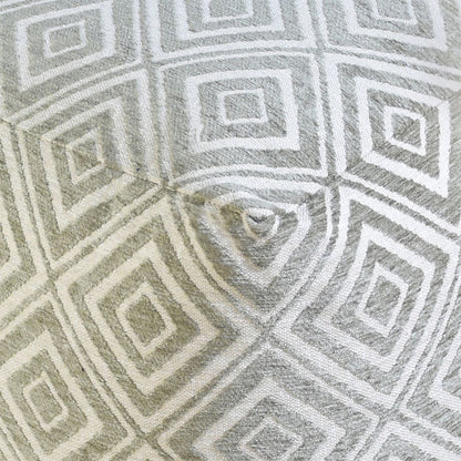 Dauria Pouf, Cotton, Acrylic, Polyester, Sage, Jaquard Durry, Flat Weave