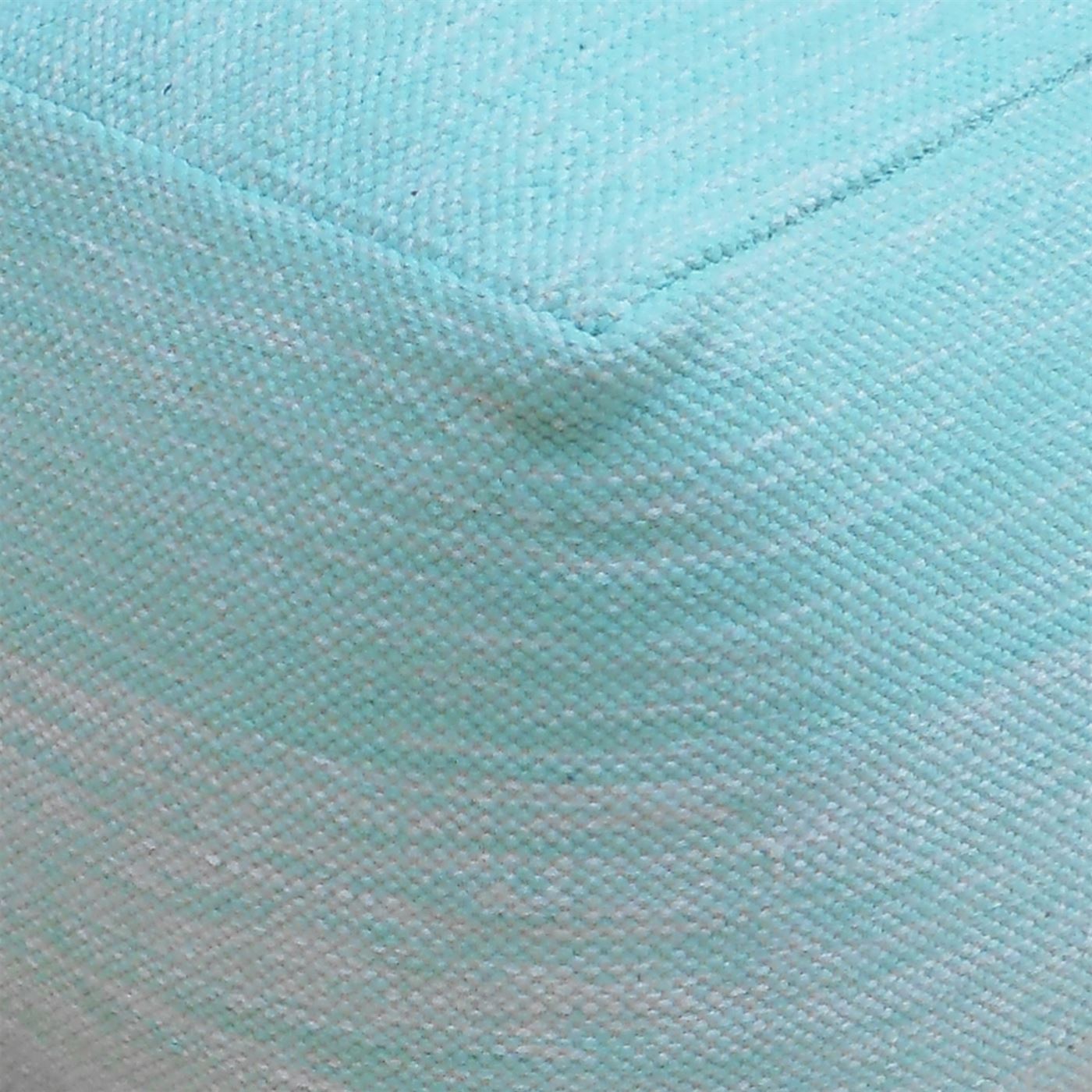 Delight Pouf, Cotton, Aqua, Natural White, Pitloom, Flat Weave