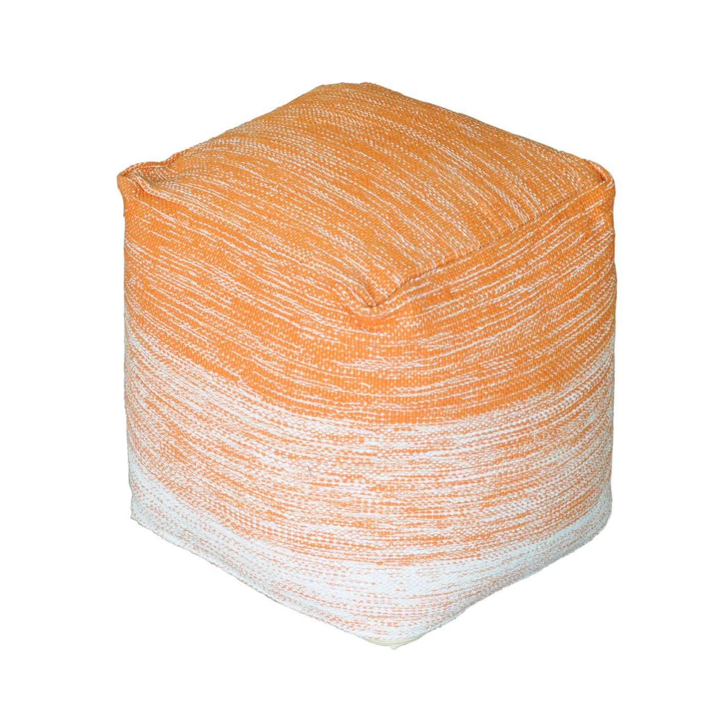 Delight Pouf, Cotton, Terra, Natural White, Pitloom, Flat Weave