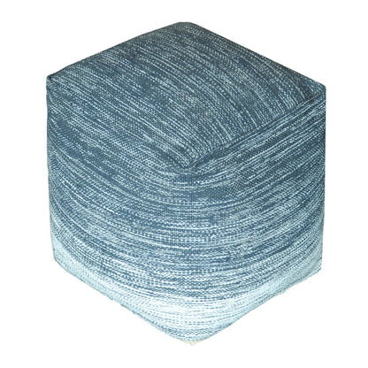 Delight Pouf, Cotton, Navy, Natural White, Pitloom, Flat Weave