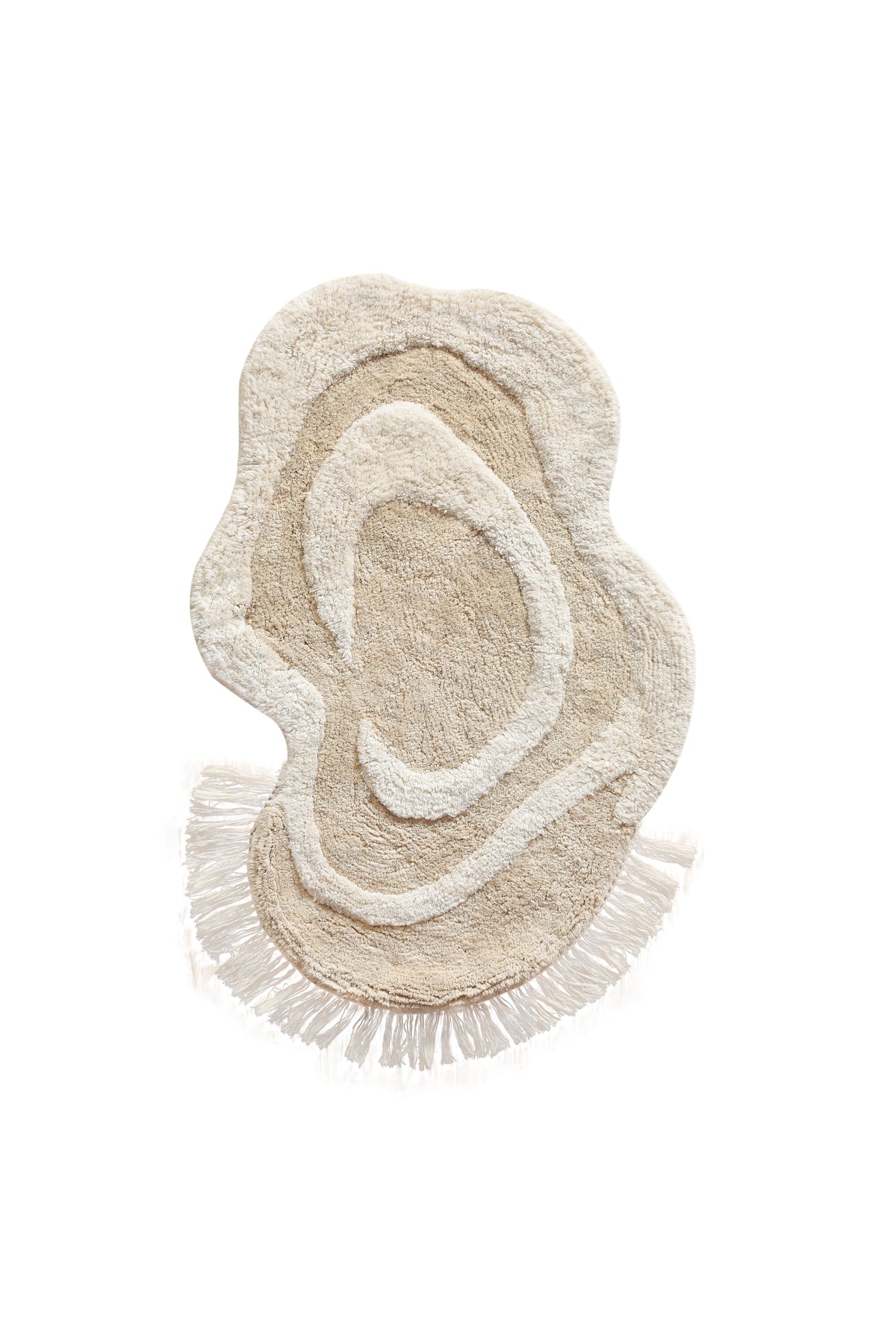 DENBURRY BATH RUG - IVORY/BEIGE - COTTON - TABLE TUFTED