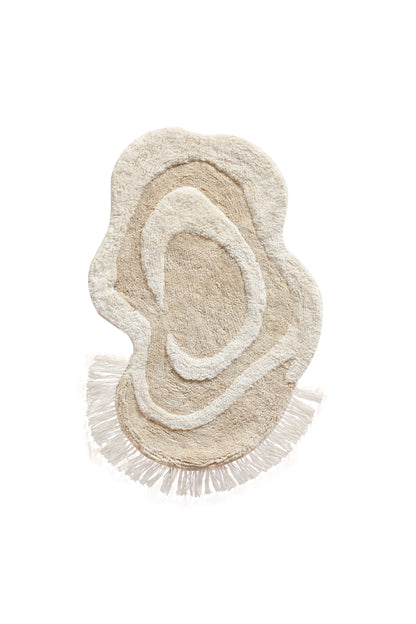 DENBURRY BATH RUG - IVORY/BEIGE - COTTON - TABLE TUFTED