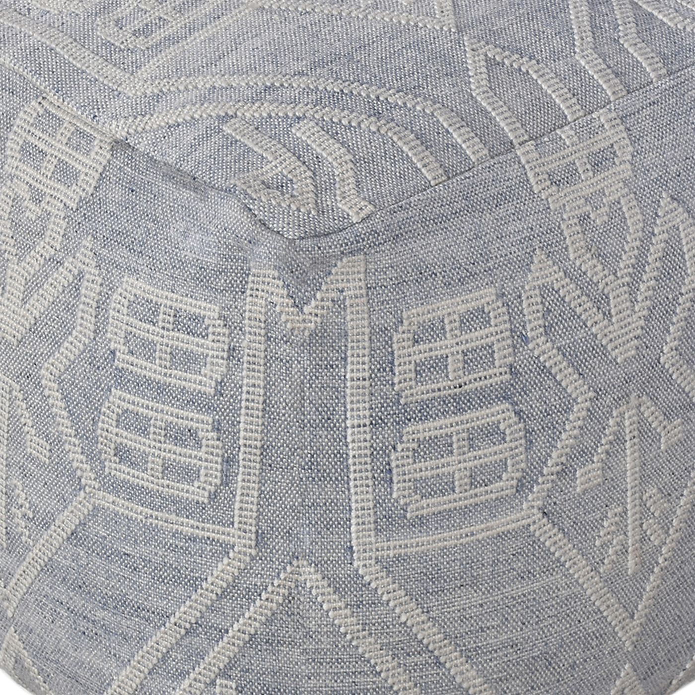 Derio Pouf, Pet, Blue, Natural White, Pitloom, Flat Weave