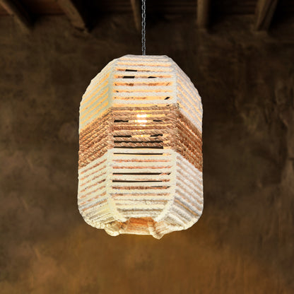 DHROIM-II LAMP - IVORY/NATURAL - HAND MADE - JUTE/WOOL