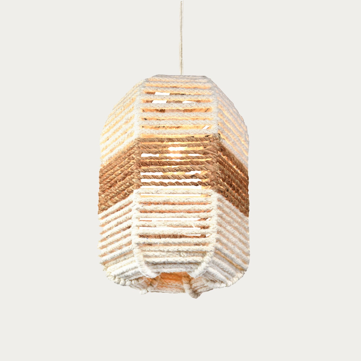 DHROIM-II LAMP - IVORY/NATURAL - HAND MADE - JUTE/WOOL