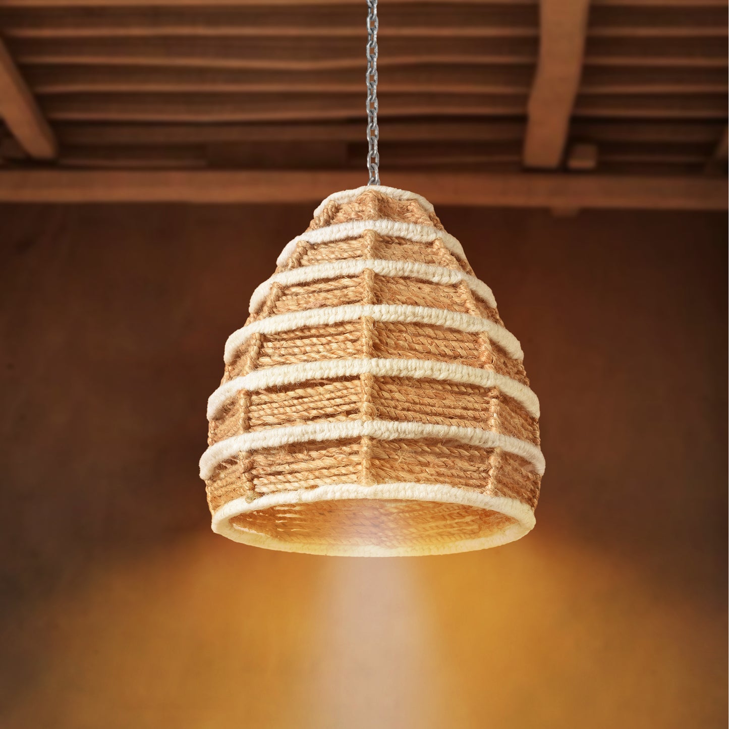 DINAAKA LAMP - NATURAL/IVORY - HAND MADE - WOOL/JUTE