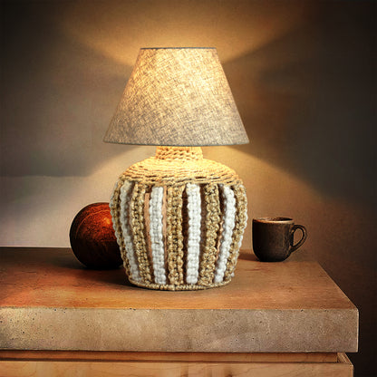DOMUS TABLE LAMP - IVORY/NATURAL - HAND MADE - JUTE/WOOL
