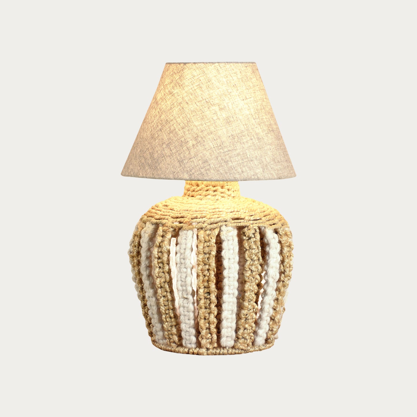 DOMUS TABLE LAMP - IVORY/NATURAL - HAND MADE - JUTE/WOOL