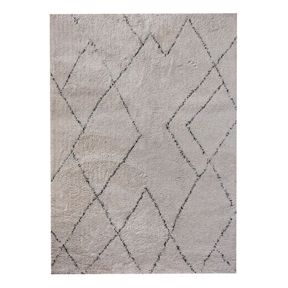 Area Rug, Bedroom Rug, Living Room Rug, Living Area Rug, Indian Rug, Office Carpet, Office Rug, Shop Rug Online, Polyester Micro Fiber, Natural White, Charcoal, Bm Fn, All Cut - Dundas, geometric 