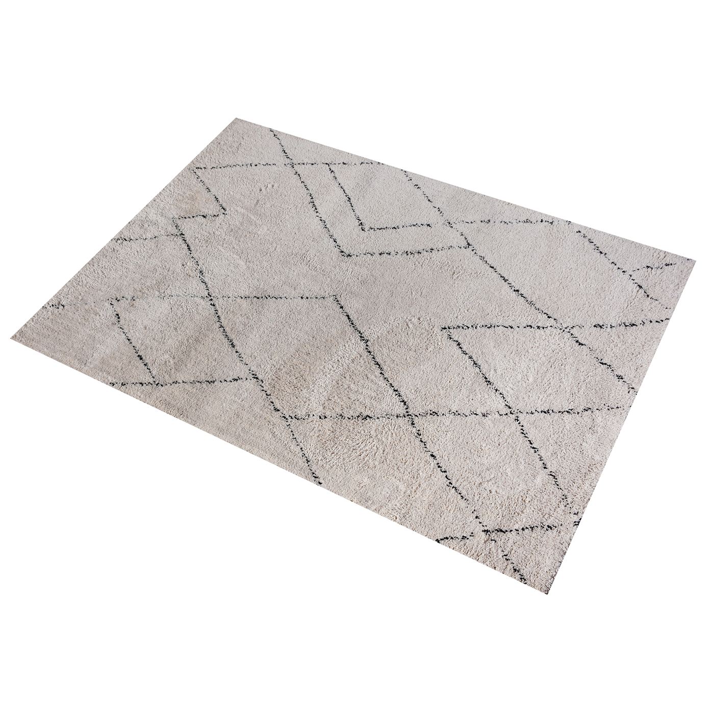 Area Rug, Bedroom Rug, Living Room Rug, Living Area Rug, Indian Rug, Office Carpet, Office Rug, Shop Rug Online, Polyester Micro Fiber, Natural White, Charcoal, Bm Fn, All Cut - Dundas, geometric 