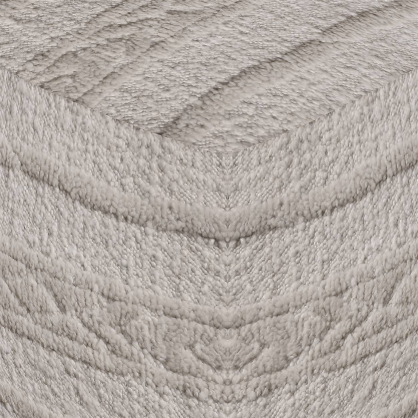 Dyane Pouf, 40x40x40 cm, Natural White, Wool, Hand Knotted, Handknotted, All Cut