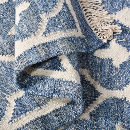 DYSNA RUG - BLUE/IVORY - HAND WOVEN - DENIM/WOOL