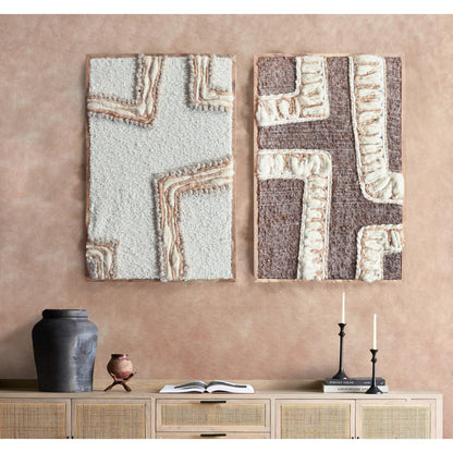 EIMEAR WALL ART AND EABHA WALL ART - IVORY/NATURAL - HANDMADE - WOOL/JUTE & MDF