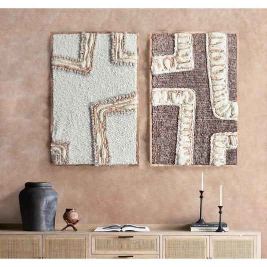 EIMEAR WALL ART AND EABHA WALL ART - IVORY/NATURAL - HANDMADE - WOOL/JUTE & MDF