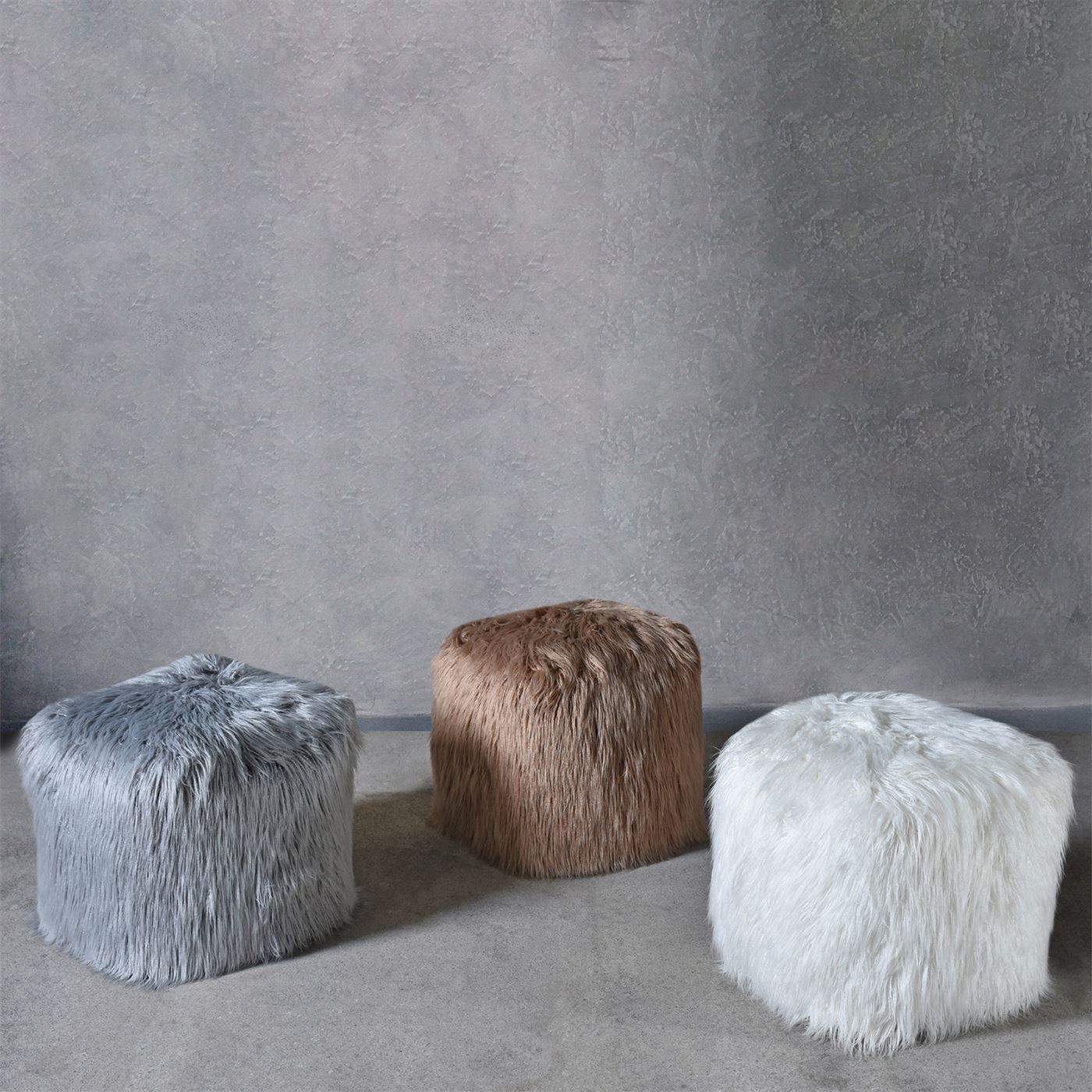 Elbe Pouf, Faux Leather, Hm Stitching, Flat Weave