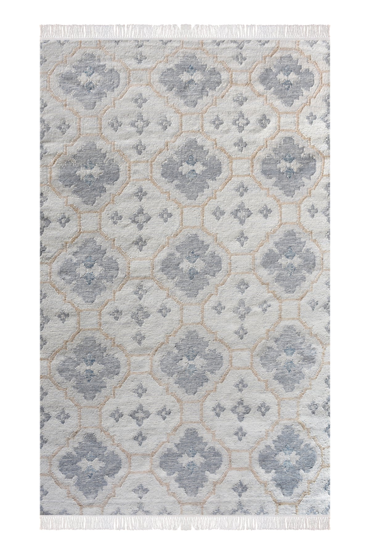 EMBERORIA RUG - IVORY/BEIGE/BLUE - PUNJA KELIM - WOOL
