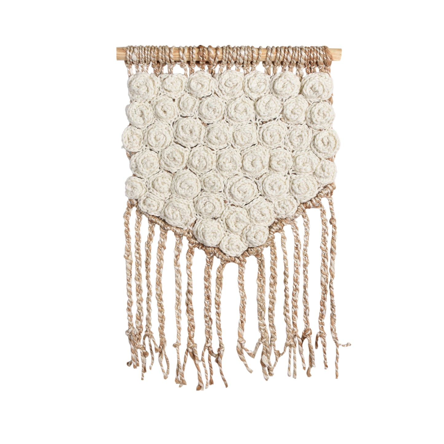 EMBLEY WALL HANGING - IVORY/NATURAL - HAND KNITTED - JUTE + NZ WOOL