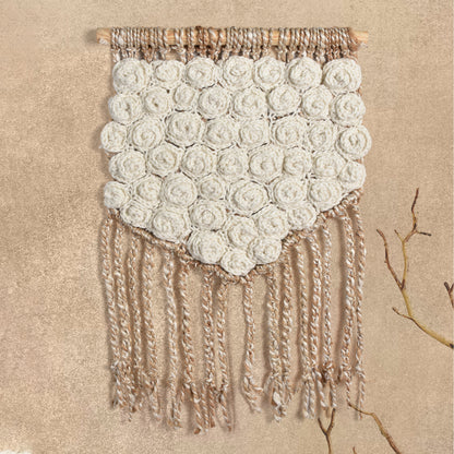 EMBLEY WALL HANGING - IVORY/NATURAL - HAND KNITTED - JUTE + NZ WOOL