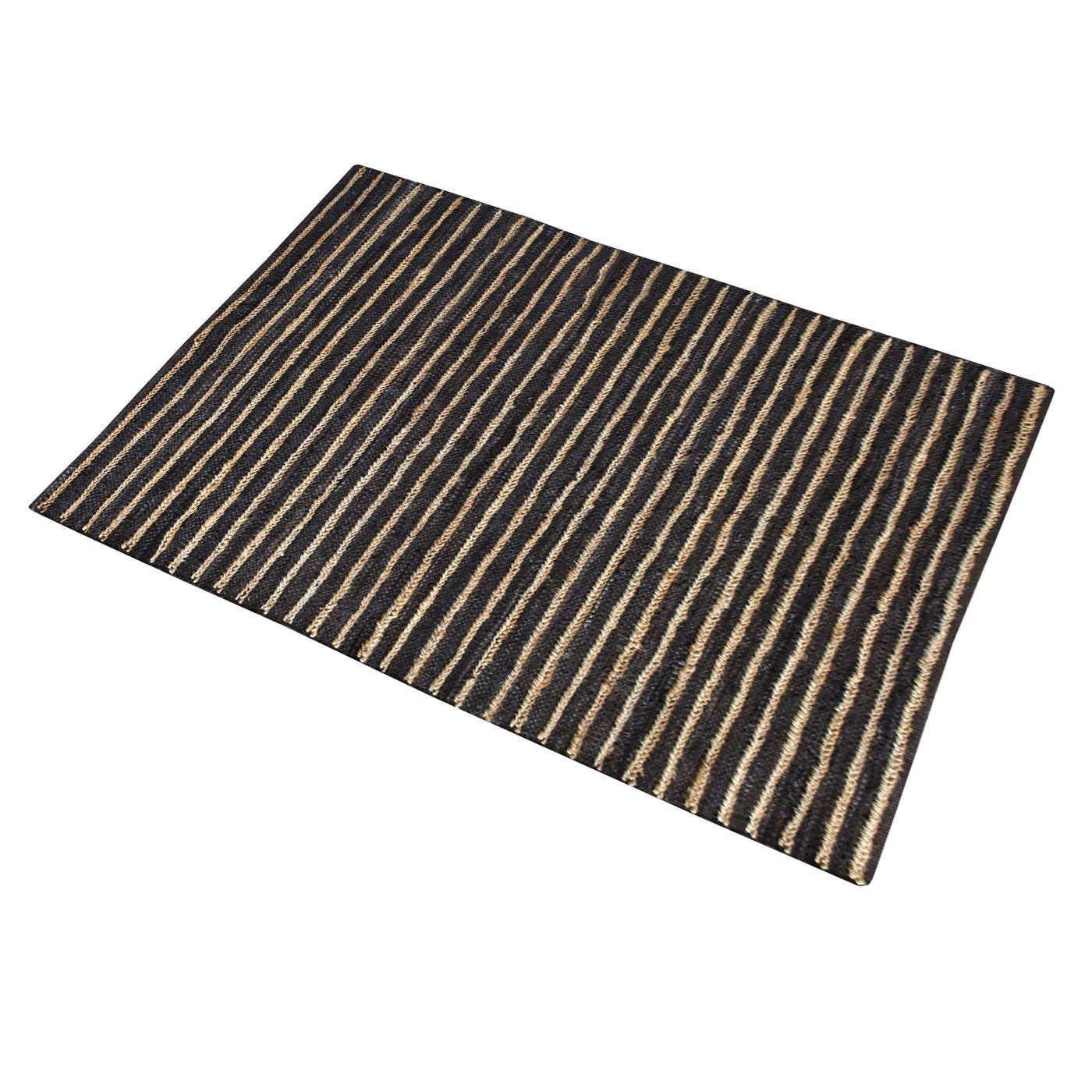 Area Rug, Bedroom Rug, Living Room Rug, Living Area Rug, Indian Rug, Office Carpet, Office Rug, Shop Rug Online, Hemp, Leather, Brown, Pitloom, Flat Weave, Stripes