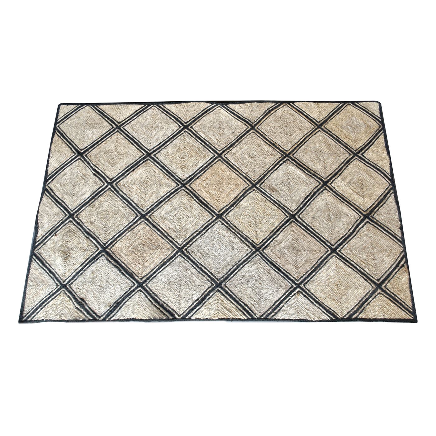 Area Rug, Bedroom Rug, Living Room Rug, Living Area Rug, Indian Rug, Office Carpet, Office Rug, Shop Rug Online, Hemp, Natural, Charcoal, Hm Stitching, Flat Weave, Geometrical